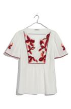 Women's Madewell Embroidered Fable Top, Size - White