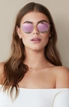 Women's Sonix Ace 51mm Round Sunglasses - Gold Wire/ Rose Mirror
