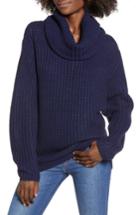 Women's Leith Oversize Turtleneck Sweater, Size - Blue