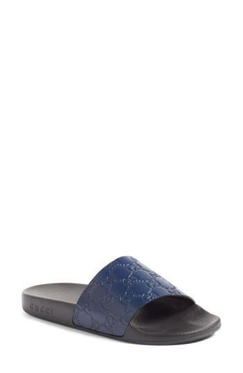 Women's Gucci Pursuit Logo Slide Sandal Us / 38eu - Blue