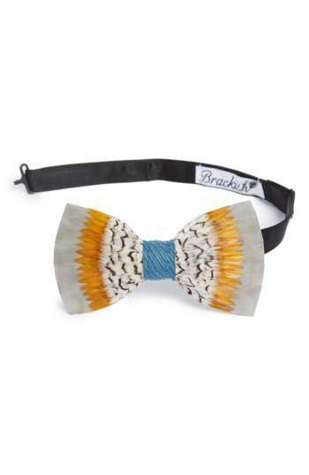Men's Brackish & Bell Stono Feather Bow Tie, Size - Grey