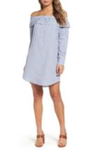 Women's Charles Henry Off The Shoulder Shirtdress - Blue