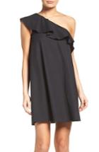 Women's Nsr One-shoulder Ruffle Dress - Black