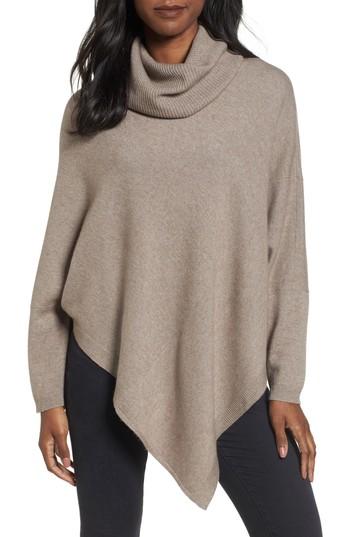 Women's Halogen Wool And Cashmere Poncho - Brown