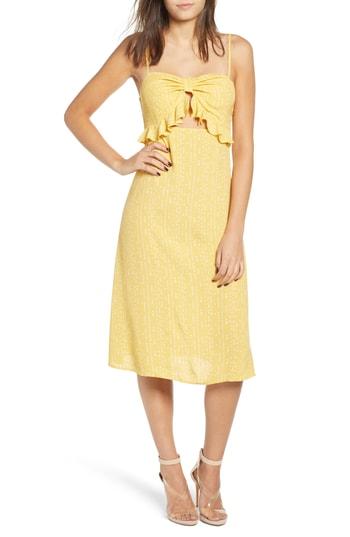 Women's Leith Keyhole Midi Dress, Size - Yellow