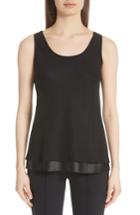 Women's Lafayette 148 New York Ryan Layered Silk Blouse, Size - Black