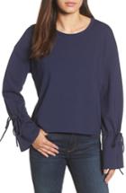Petite Women's Halogen Cinch Cuff Sweatshirt P - Blue