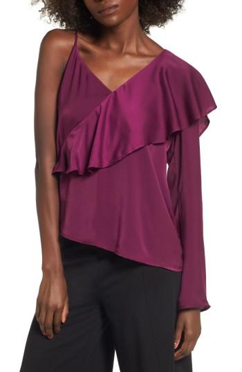 Men's Leith Asymmetrical Ruffle Top - Purple