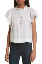 Women's Rebecca Taylor Nouveau Eyelet Cotton Top - White
