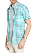 Men's 1901 Trim Fit Tartan Stretch Sport Shirt - Green