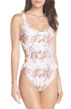 Women's Isabella Rose A Bit Of Bubbly Cutout One-piece Swimsuit - White