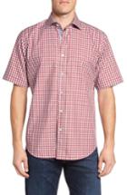 Men's Bugatchi Classic Fit Gingham Short Sleeve Sport Shirt