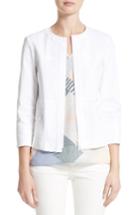 Women's Lafayette 148 New York Deb Stretch Canvas Jacket, Size - White