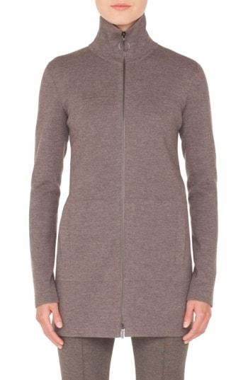 Women's Akris Punto Long Knit Cardigan - Grey