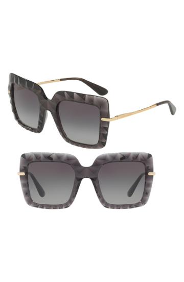 Women's Mdg Madonna For Dolce & Gabbana 51mm Square Sunglasses - Transparent Grey