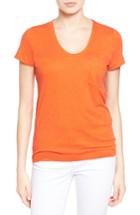 Women's Caslon Rounded V-neck Tee - Orange