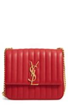 Saint Laurent Large Vicky Leather Crossbody Bag - Red