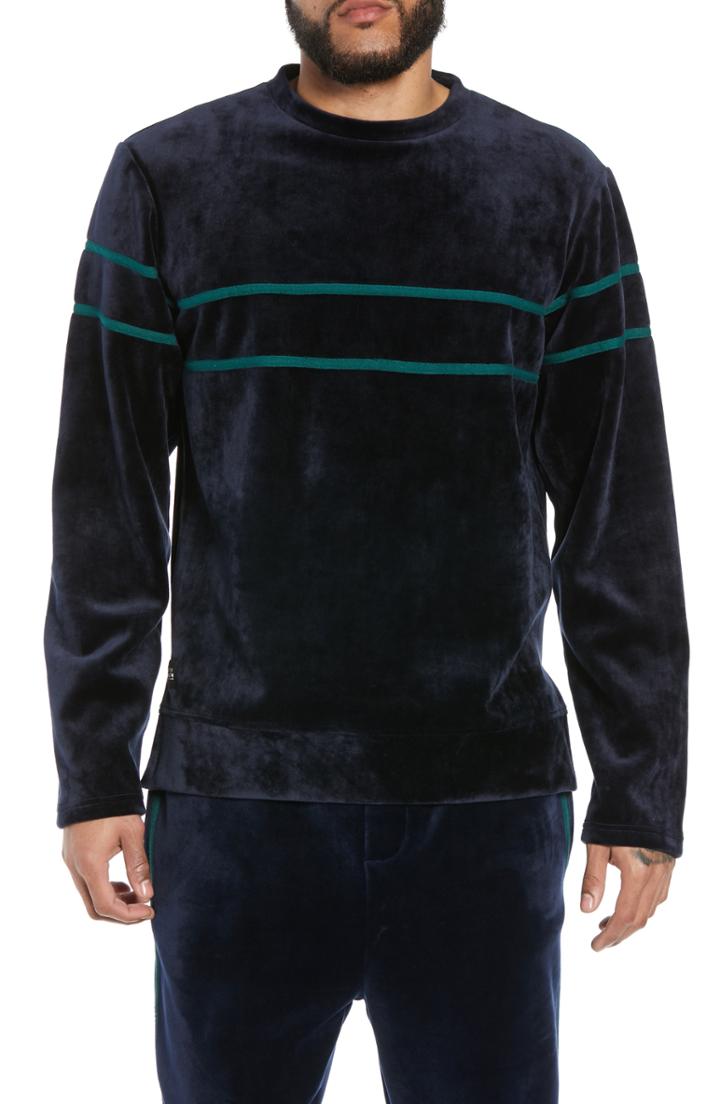 Men's Native Youth Stripe Velour Sweatshirt - Blue