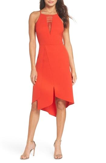 Women's Harlyn Uneven Hem Halter Neck Cocktail Sheath - Red