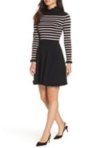 Women's Morgan & Co. Sheer Inset Lace Fit & Flare Dress /6 - Ivory