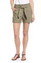 Women's Caslon Belted Twill Shorts - Green