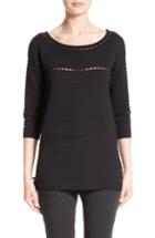 Women's St. John Collection Textured Knit Sweater, Size - Black