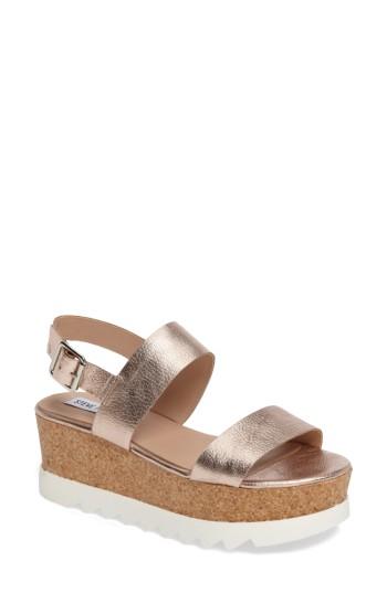 Women's Steve Madden Krista Wedge Sandal M - Metallic