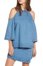 Women's The Fifth Label Back Streets Chambray Cold Shoulder Top - Blue
