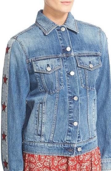 Women's Belstaff Carvill Star Patch Denim Jacket Us / 38 It - Blue