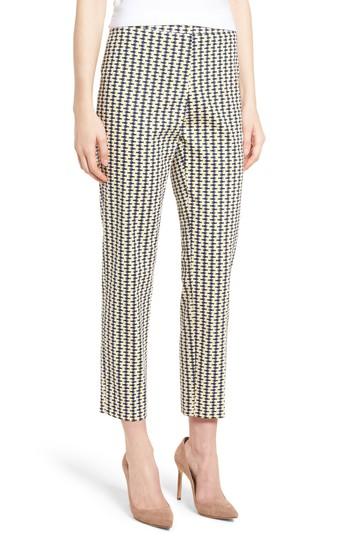 Women's Boss Tiluna Print Stretch Cotton Slim Ankle Trousers - White