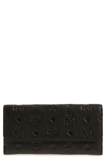 Women's Mcm Klara Leather Flap Wallet - Grey