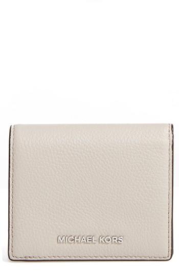Women's Michael Michael Kors Mercer Leather Rfid Cardholder Wallet - Beige