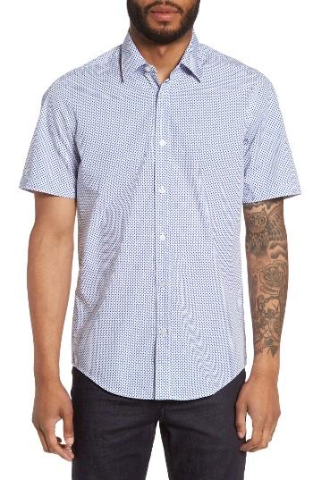 Men's Boss Luka Slim Fit Print Sport Shirt - Blue