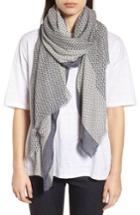 Women's Eileen Fisher Geo Print Scarf, Size - Blue