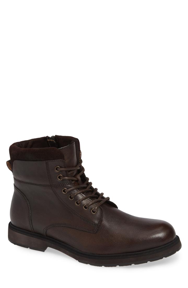 Men's Reaction Kenneth Cole Drue Pebbled Combat Boot .5 M - Brown