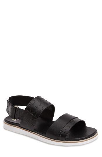 Men's Calvin Klein 'dex' Embossed Leather Sandal