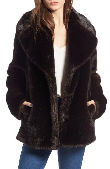 Women's Kendall + Kylie Faux Fur Jacket - Brown