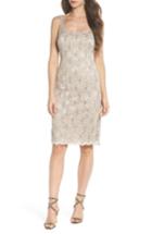 Women's Alex Evenings Sequin Lace Dress With Bolero Jacket - Beige
