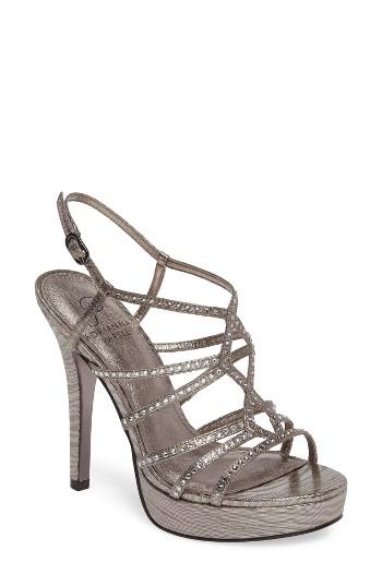Women's Adrianna Papell Miranda Embellished Platform Sandal .5 M - Metallic