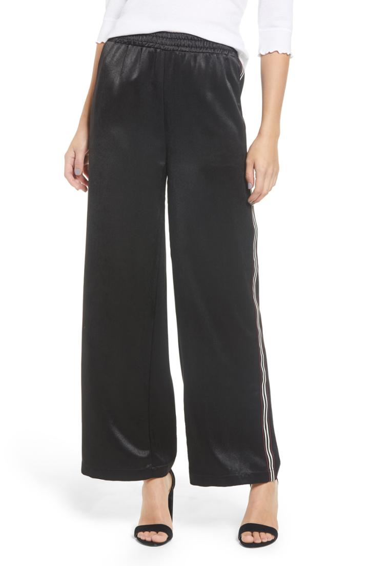 Women's Moon River Side Stripe Wide Leg Pants - Black