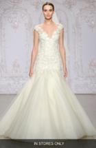Women's Monique Lhuillier Roslyn Embroidered Illusion Tulle Trumpet Gown