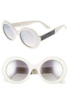 Women's Jimmy Choo Wendy 51mm Round Sunglasses - White/ Glitter/ White