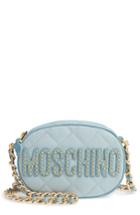 Moschino Studded Logo Nylon Crossbody Bag - Blue