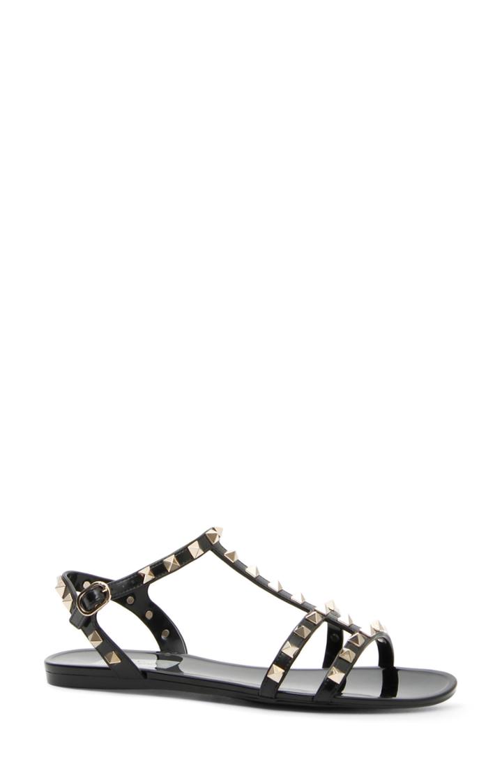 Women's Valentino Garavani Rockstud T-strap Sandal Us / 40eu - Black