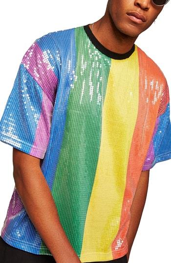 Men's Topman Sequin T-shirt - Yellow