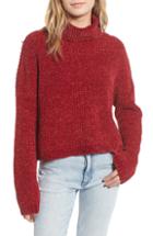 Women's Blanknyc Chenille Turtleneck Sweater - Red