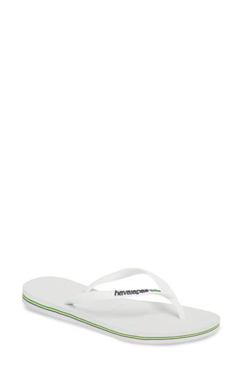 Women's Havianas Slim Brazil Flip Flop /36 Br - White