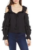 Women's Rebecca Minkoff Pippa Cold Shoulder Top, Size - Black