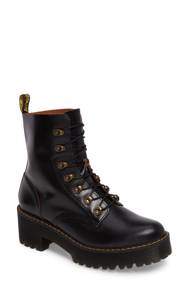 Women's Dr. Martens Leona Heeled Boot Us/ 9uk - Black