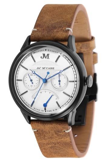 Men's James Mccabe Heritage Retrograde Ii Leather Strap Watch, 35mm